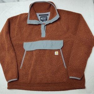 Carhartt Brown and Gray Fleece Jacket